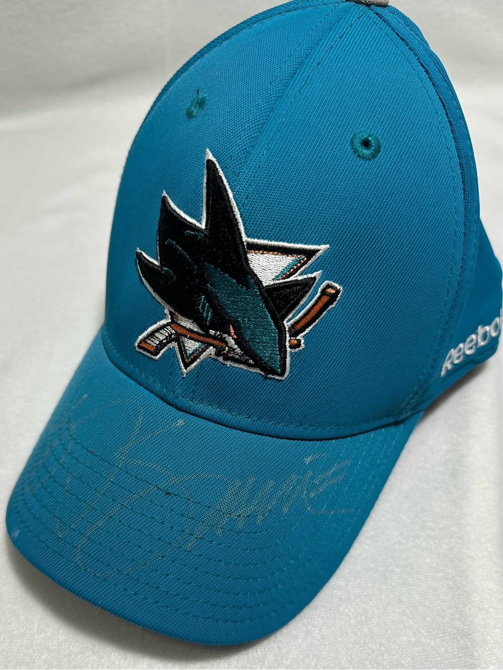 San Jose Sharks Reebok NHL Hat Possible Joe Thornton #19 Autograph